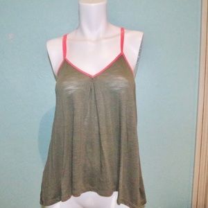 american eagle soft green flowy tank top